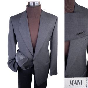 Mani by Giorgio Armani Virgin Wool Plaid Sport Coat Blazer 39R 2-Button Jacket